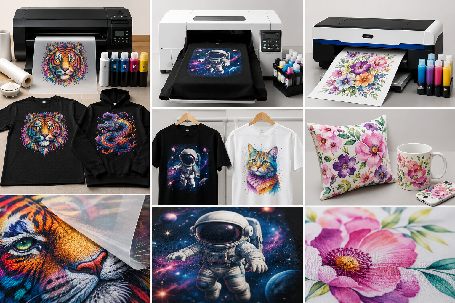 DTF vs DTG vs Sublimation printing comparison