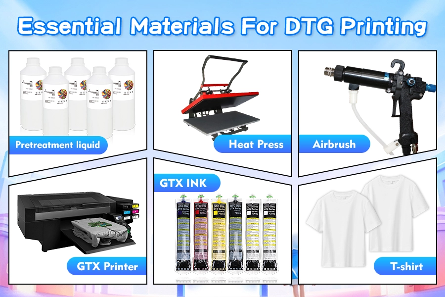 Essential materials for DTG printing