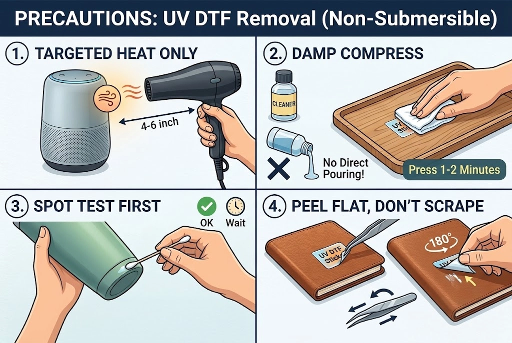 Removing UV DTF from Non-Submersible Items