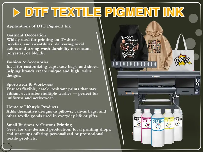 DTF Textile Pigment Ink applications