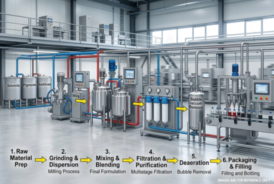 inkjet ink production line diagram