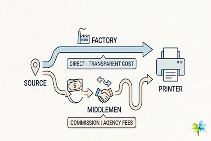 Chinese sublimation printer supply chain, Factory to Printer, Middlemen fees