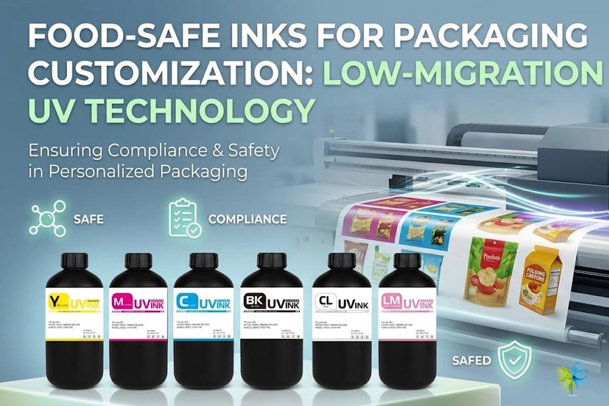 Winnerjet low-migration UV LED inks for professional food packaging customization and label printing.