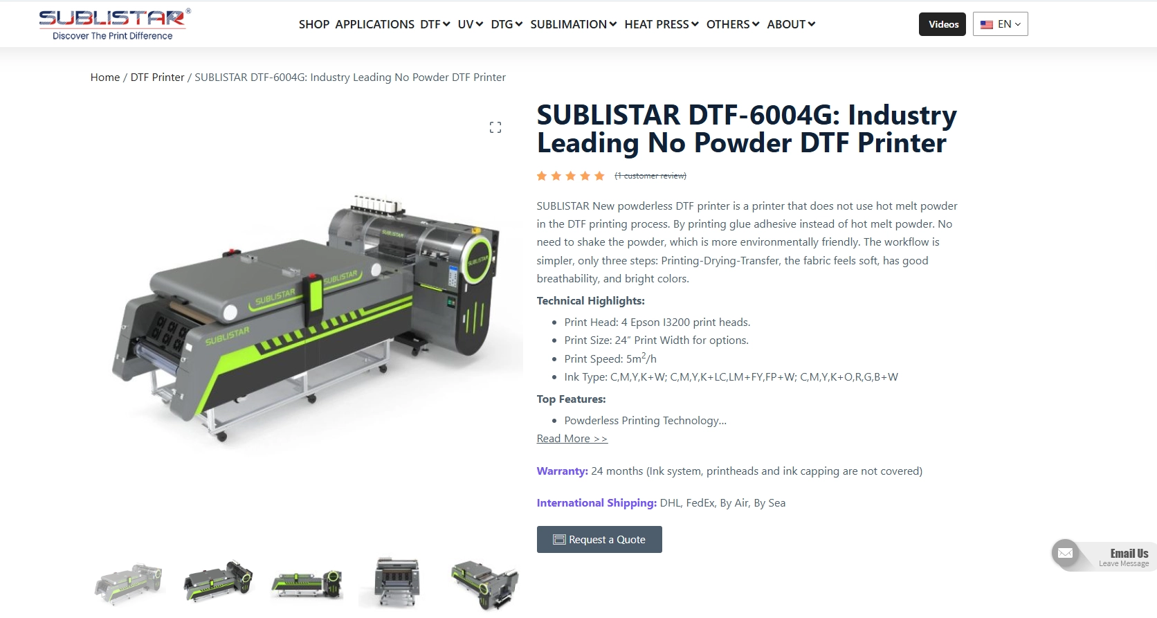 Sublistar DTF No-Powder Printer