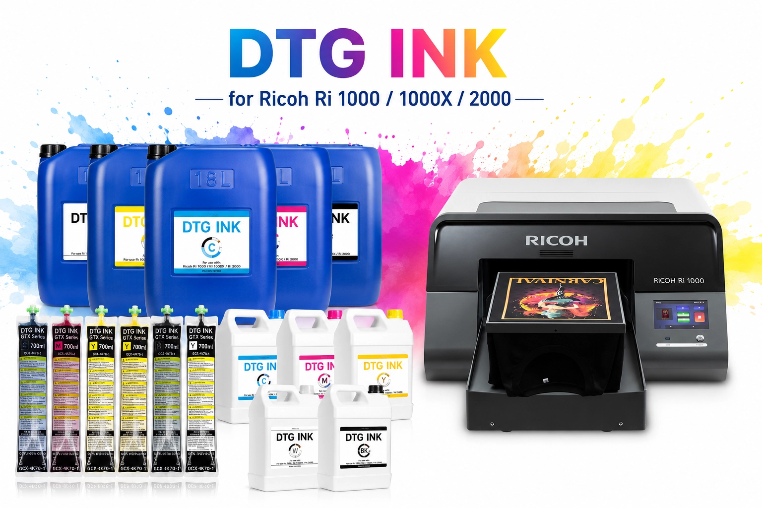Premium DTG Ink for Ricoh Ri 1000, 1000x & Ri 2000 | Type G2