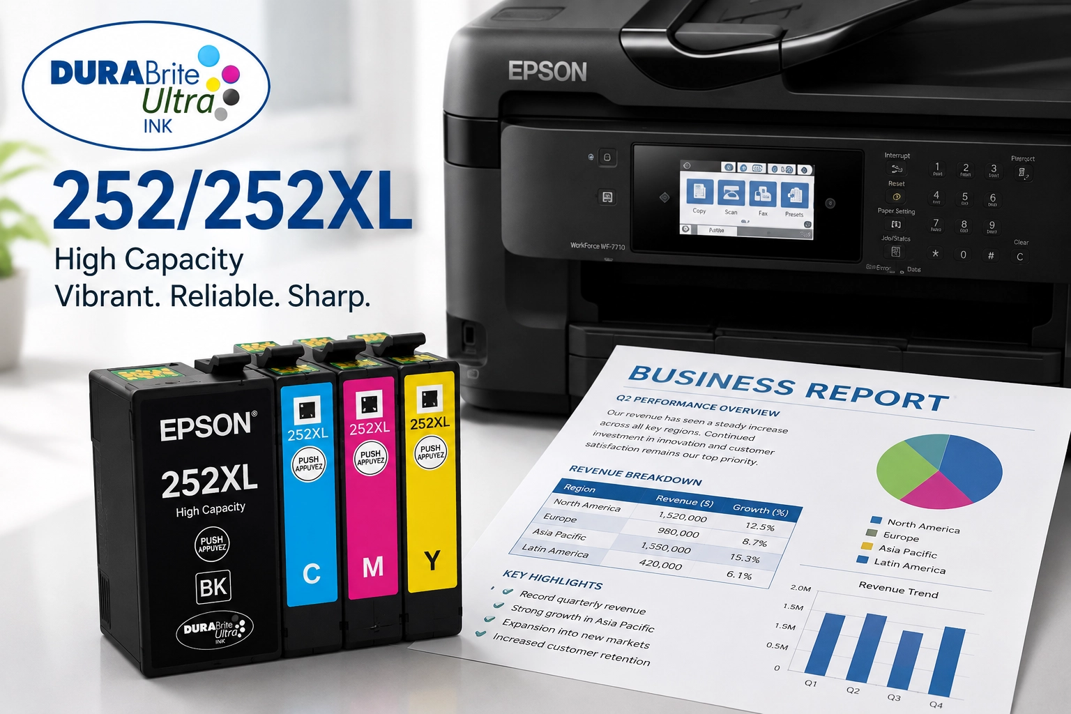 Epson 252 252XL DURABrite Ultra all pigment ink cartridges