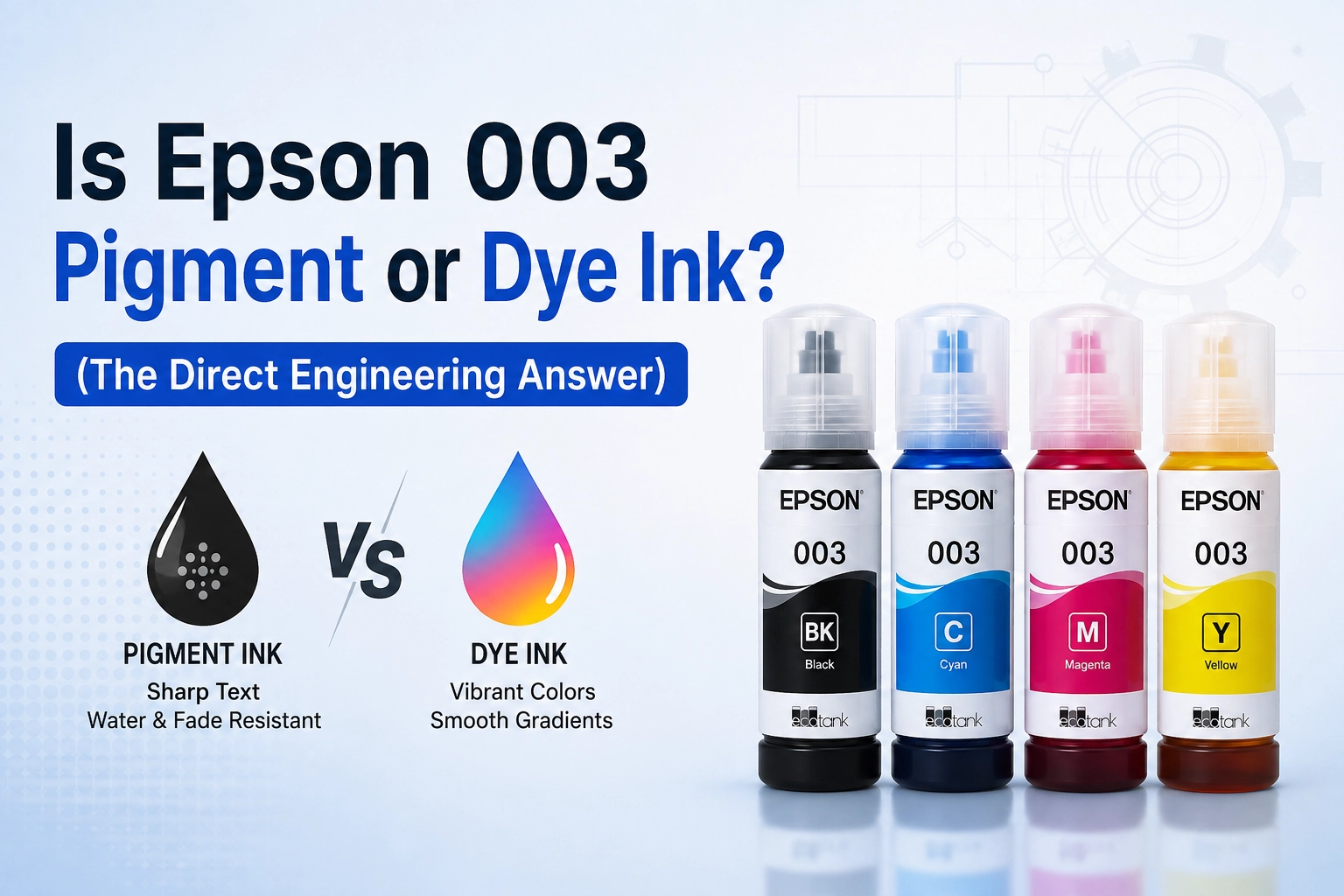 Epson 003 dye ink refill bottles for EcoTank L3110 L3210 printers