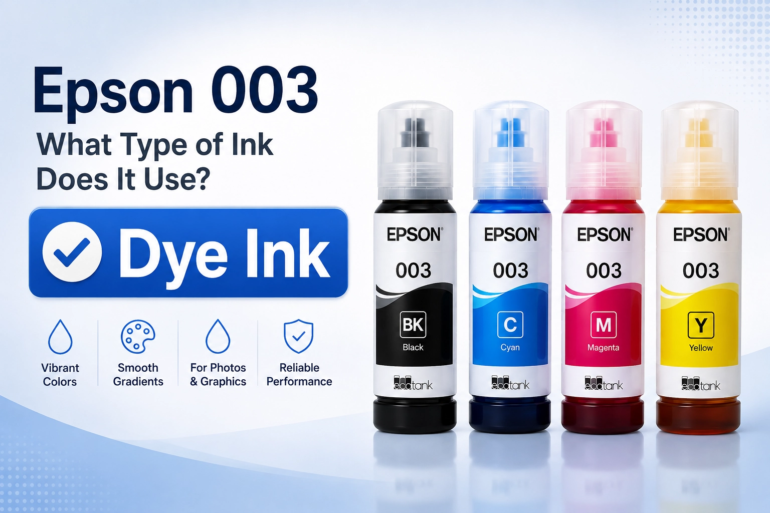Epson 003 dye ink refill bottles for EcoTank L3110 L3210 printers