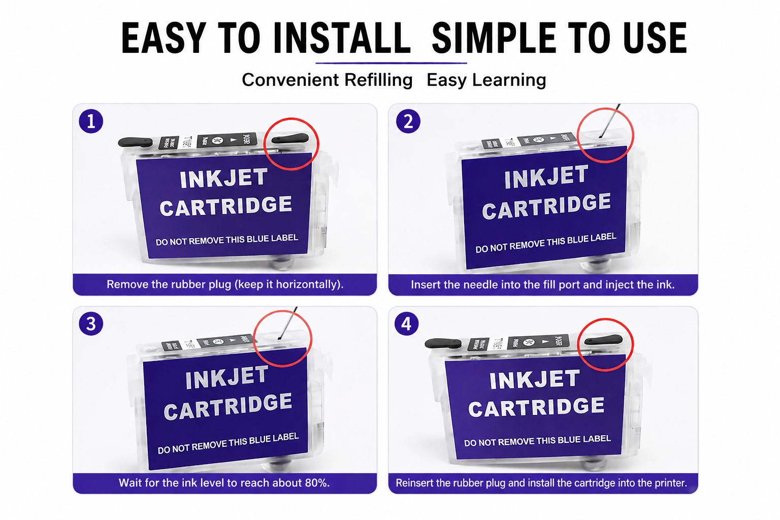 Step by step guide how to refill Epson 252 refillable cartridges for WF-7710