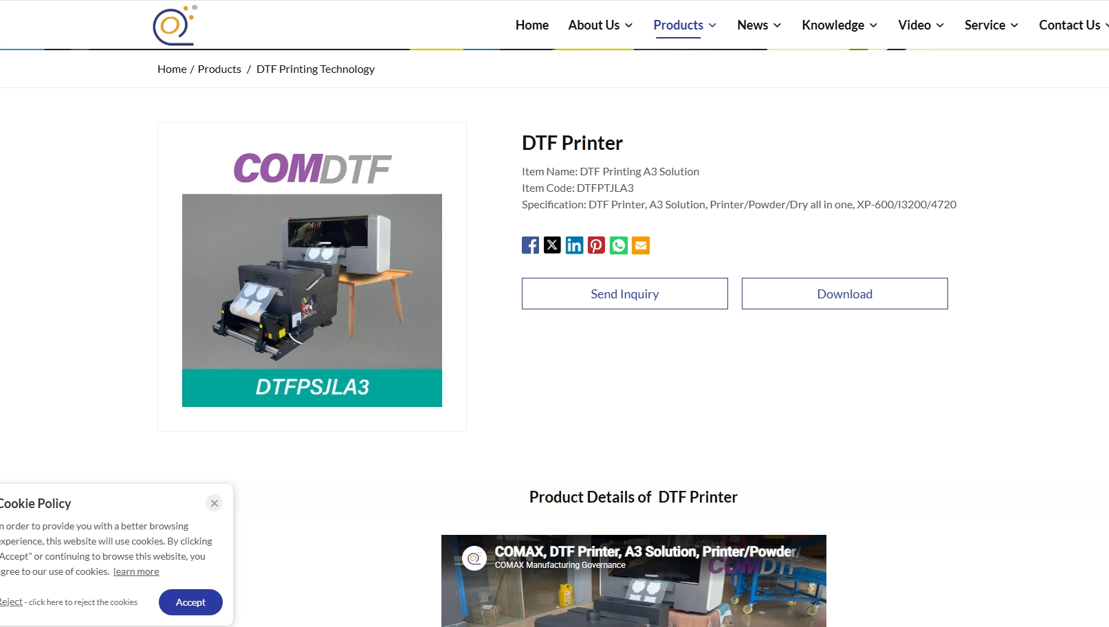 Comax DTF Printer