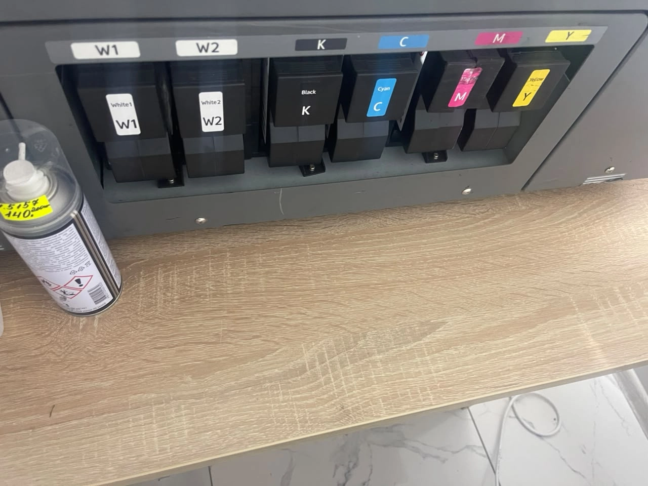 Ricoh Ri 1000 ink cartridges CMYKW set for direct to garment printing