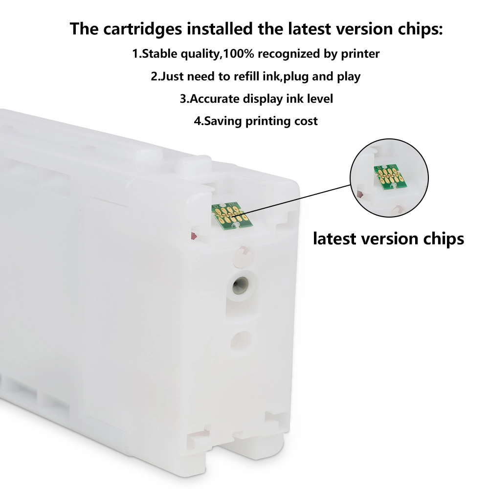 Epson F2000 disposable chip mounted onto 600ml refillable ink cartridge for DTG printing